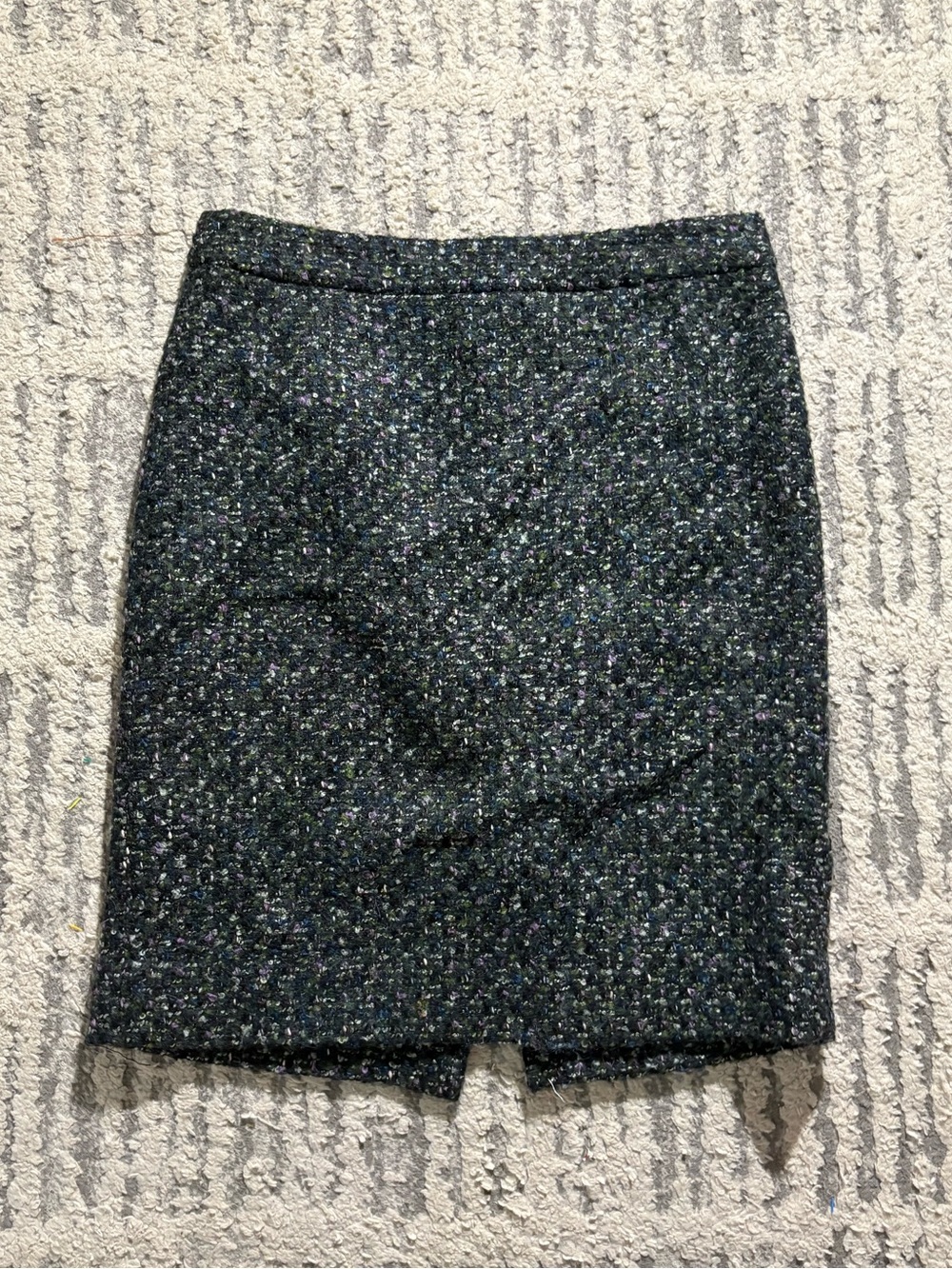 J. Crew green purple tweed wool pencil skirt career size 4